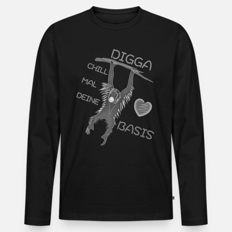DIGGA CHILL MAL DEINE BASIS - Männer Premium Bio Langarmshirt - Schwarz