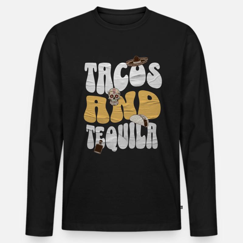 Taco - Männer Premium Bio Langarmshirt - Schwarz
