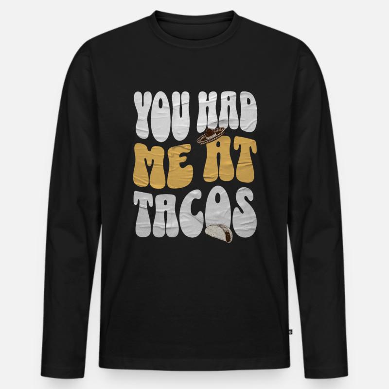 Taco - Männer Premium Bio Langarmshirt - Schwarz