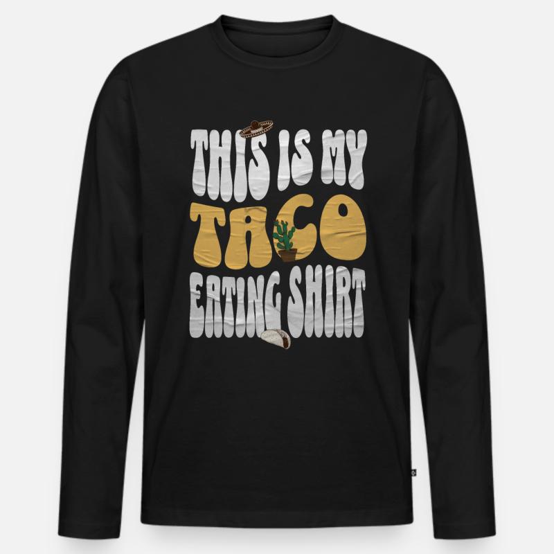 Taco - Männer Premium Bio Langarmshirt - Schwarz