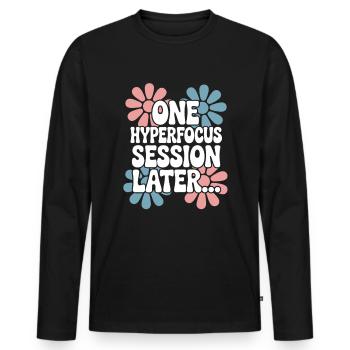 ADHD - Men's Premium Organic Long Sleeve Shirt - black - Front - Nico (187cm)