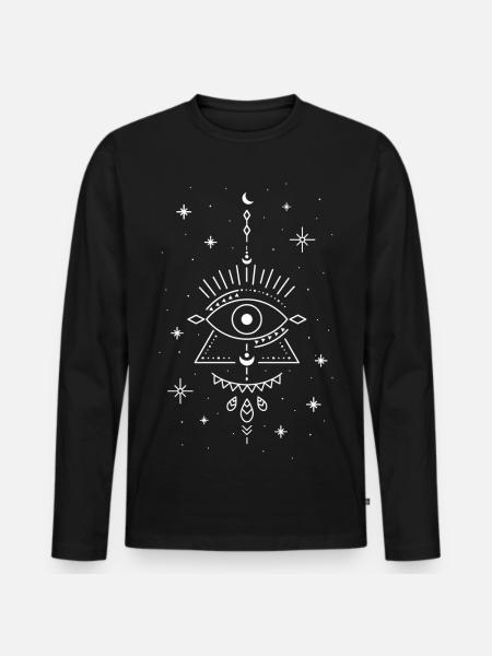 Trippy Eye Occult Formulas - Men's Premium Organic Long Sleeve Shirt - black