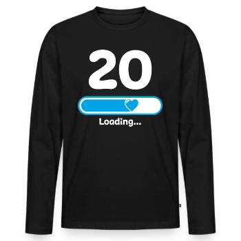 20e anniversaire 20 ans Chargement Poutre de chargement - T-shirt manches longues Premium bio Homme - noir - Devant - Nico (187cm)