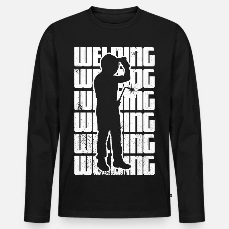 Lustiges Schweißen - Männer Premium Bio Langarmshirt - Schwarz