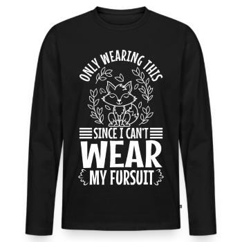 Je ne le porte que depuis que je ne peux pas porter ma fursuit - T-shirt manches longues Premium bio Homme - noir - Devant - Nico (187cm)