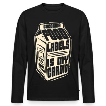 Laktoseintolerant Checking Food Labels - Männer Premium Bio Langarmshirt - Schwarz - Vorne - Nico (187cm)