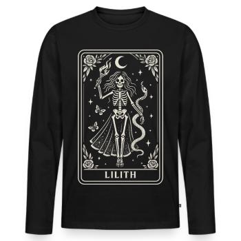 Lilith Skeleton Goddess Moonlight - Men's Premium Organic Long Sleeve Shirt - black - Front - Nico (187cm)