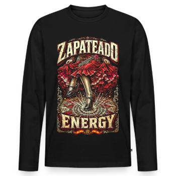 Flamenco Zapateado Energy - T-shirt manches longues Premium bio Homme - noir - Devant - Nico (187cm)