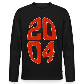 22 ANS 2004 22E ANNIVERSAIRE - T-shirt manches longues Premium bio Homme - noir - Devant - Nico (187cm)