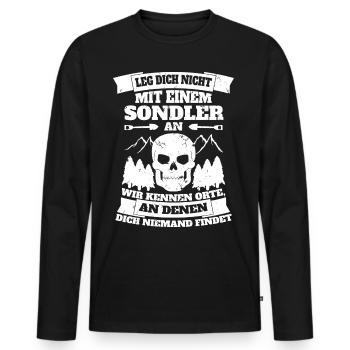 Sondler Sondeln lustiges Geschenk Spruch - Orte - Männer Premium Bio Langarmshirt - Schwarz - Vorne - Nico (187cm)