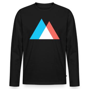Montagnes Abstrait Pop Art Art - T-shirt manches longues Premium bio Homme - noir - Devant - Nico (187cm)