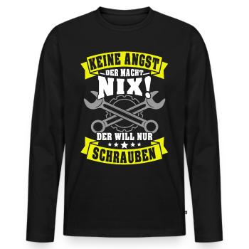 Schrauber schrauben Auto mechaniker Spruch Bastler - Männer Premium Bio Langarmshirt - Schwarz - Vorne - Nico (187cm)