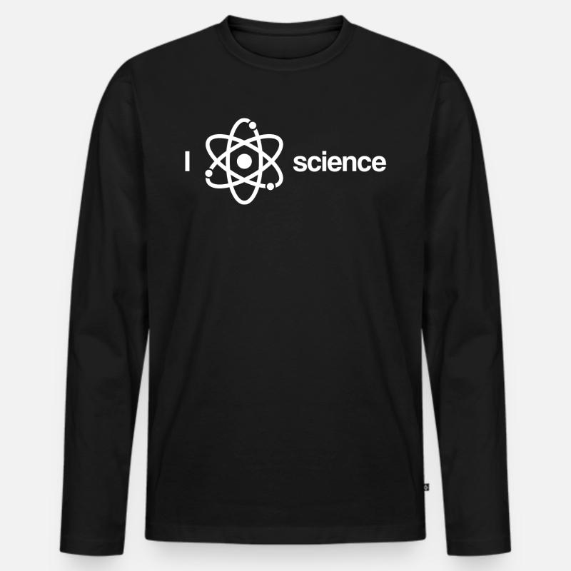 Ich liebe Wissenschaft - Männer Premium Bio Langarmshirt - Schwarz