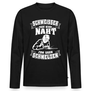 Schweissen Schweißer Schweisser Spruch Vintage - Männer Premium Bio Langarmshirt - Schwarz - Vorne - Nico (187cm)