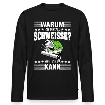 Schweisser schweissen Spruch Metallbauer Schweißer - Männer Premium Bio Langarmshirt - Schwarz - Vorne - Nico (187cm)