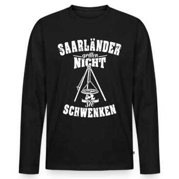 Schwenken Saarland grillen Schwenkgrill - Männer Premium Bio Langarmshirt - Schwarz - Vorne - Nico (187cm)