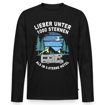 Wohnmobil Camping Sterne Spruch Opa Rentner - Männer Premium Bio Langarmshirt - Schwarz - Vorne - Nico (187cm)