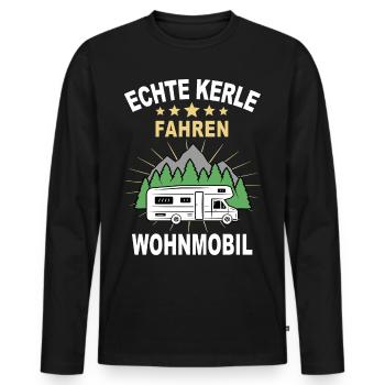 Wohnmobil Camping Kerle - Männer Premium Bio Langarmshirt - Schwarz - Vorne - Nico (187cm)