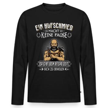 Hufschmied Pferd Spruch - Männer Premium Bio Langarmshirt - Schwarz - Vorne - Nico (187cm)