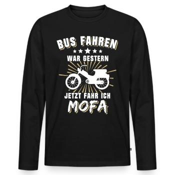 Mofa Führerschein Mofafahrer Mofaführerschein - Männer Premium Bio Langarmshirt - Schwarz - Vorne - Nico (187cm)
