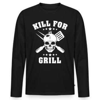 order grill grill griller - Men's Premium Organic Long Sleeve Shirt - black - Front - Nico (187cm)