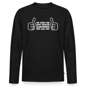 Elektriker Statement Humor - Männer Premium Bio Langarmshirt - Schwarz - Vorne - Nico (187cm)