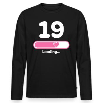 19e anniversaire 19 ans Poutre de chargement - T-shirt manches longues Premium bio Homme - noir - Devant - Nico (187cm)