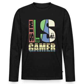 SimGamer - Men's Premium Organic Long Sleeve Shirt - black - Front - Nico (187cm)