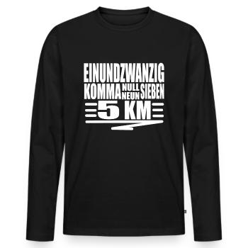 Halbmarathon Laufshirt - Männer Premium Bio Langarmshirt - Schwarz - Vorne - Nico (187cm)