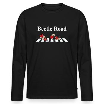 BEETLE ROAD - T-shirt manches longues Premium bio Homme - noir - Devant - Nico (187cm)