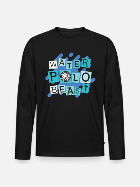 Water Polo Beast - Männer Premium Bio Langarmshirt - Schwarz