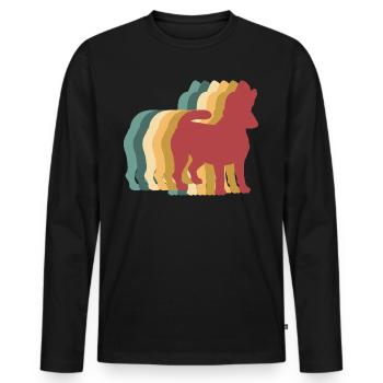 Beagle Dog Retro Vintage - Men's Premium Organic Long Sleeve Shirt - black - Front - Nico (187cm)