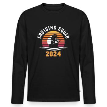 Cruising Squad 2024 Vintage Sunset - Men's Premium Organic Long Sleeve Shirt - black - Front - Nico (187cm)