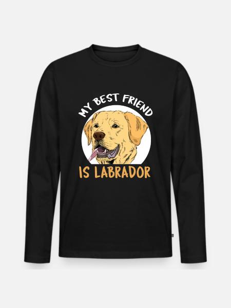 Labrador Dog - Männer Premium Bio Langarmshirt - Schwarz