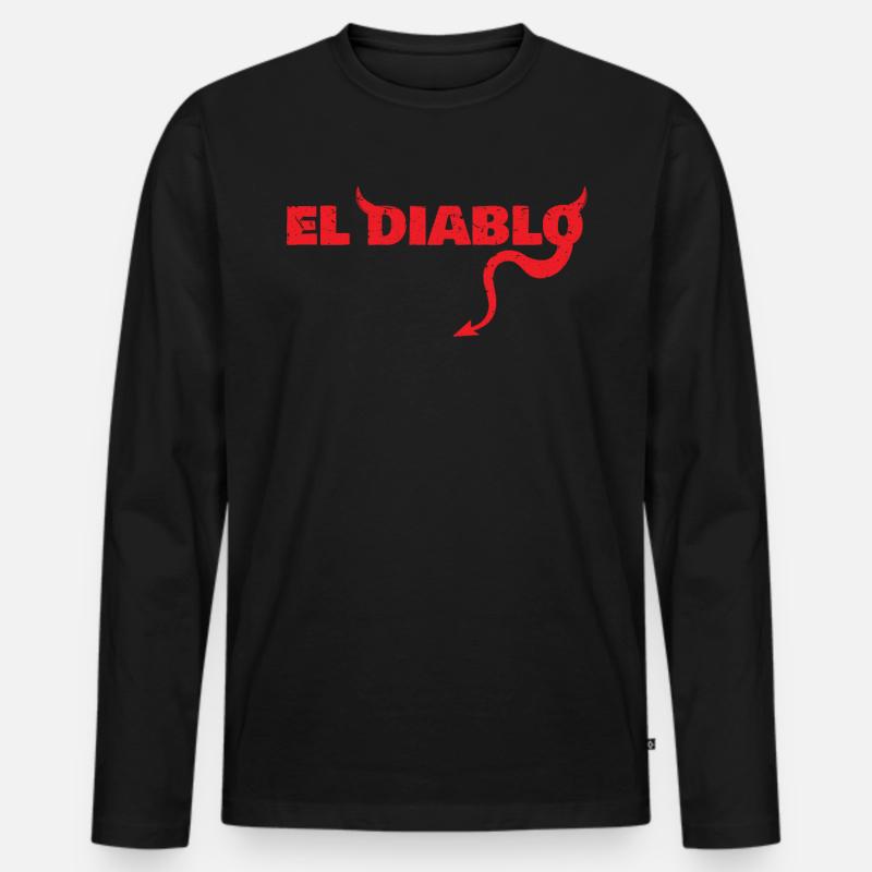 Halloween El Diablo - Männer Premium Bio Langarmshirt - Schwarz