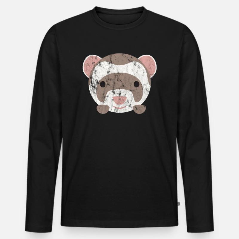 Cute Animals - Männer Premium Bio Langarmshirt - Schwarz