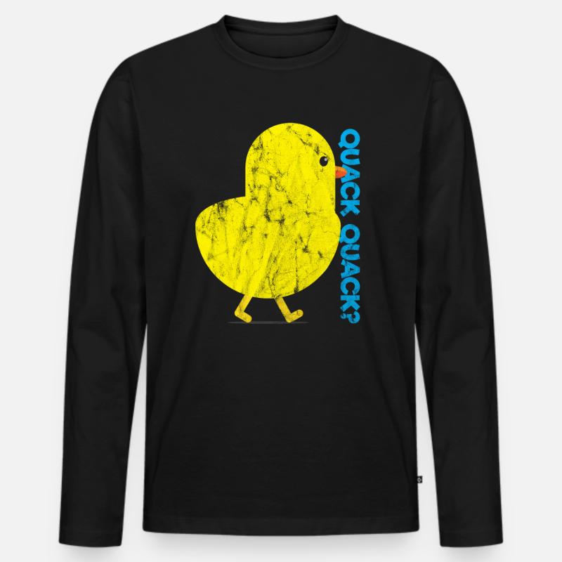 Animals Chicken Quack - Männer Premium Bio Langarmshirt - Schwarz
