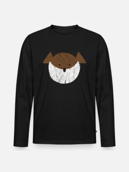 Süße Tiere - Männer Premium Bio Langarmshirt - Schwarz