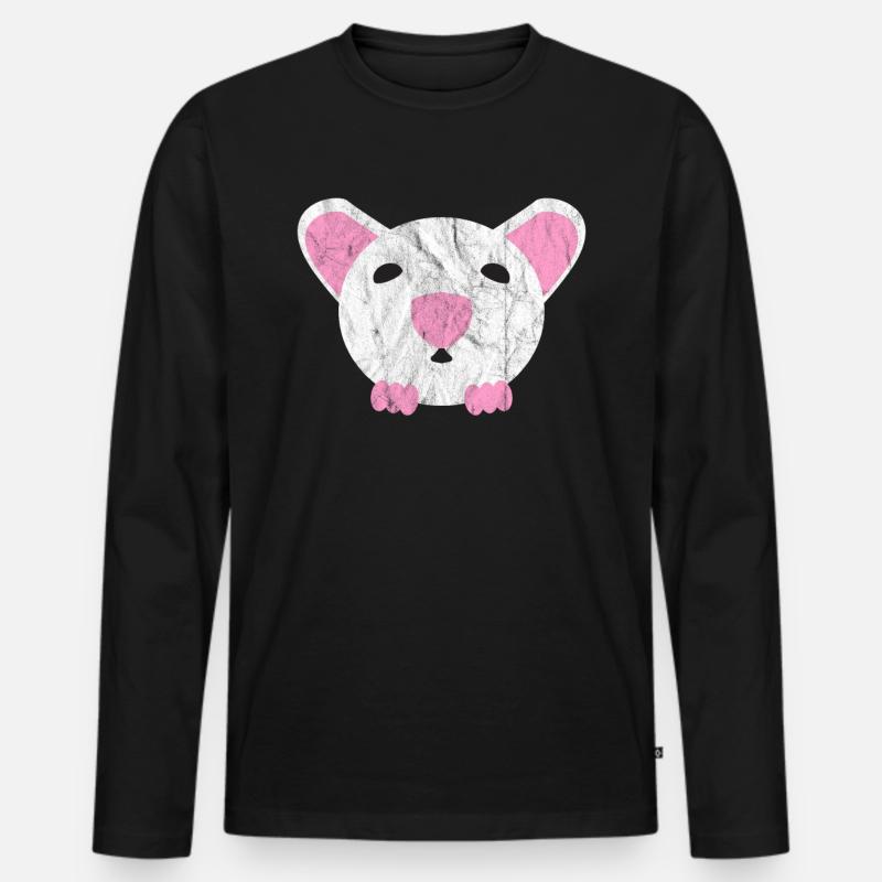 Süße Tiere - Männer Premium Bio Langarmshirt - Schwarz