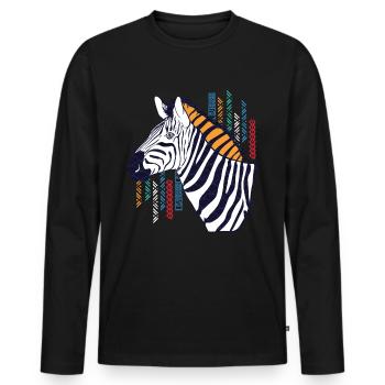 Global nomadic horse - Men's Premium Organic Long Sleeve Shirt - black - Front - Nico (187cm)