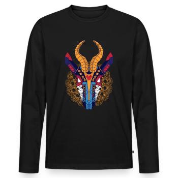Global nomad - Men's Premium Organic Long Sleeve Shirt - black - Front - Nico (187cm)