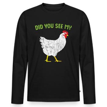Animal Puns - Hast du meinen Schwanz gesehen? - Männer Premium Bio Langarmshirt - Schwarz - Vorne - Nico (187cm)