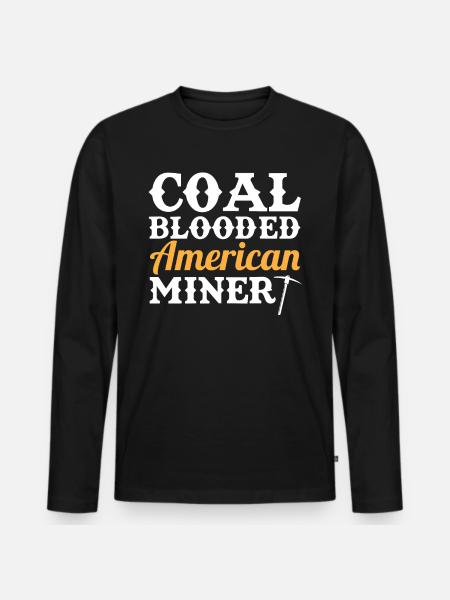 Kohle Blooded American Miner - Männer Premium Bio Langarmshirt - Schwarz
