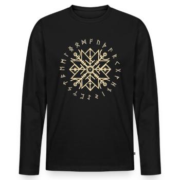Nordic Rune Vikings Germania Germanic - Men's Premium Organic Long Sleeve Shirt - black - Front - Nico (187cm)