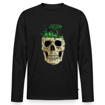Deep jungle - Men's Premium Organic Long Sleeve Shirt - black - Front - Nico (187cm)