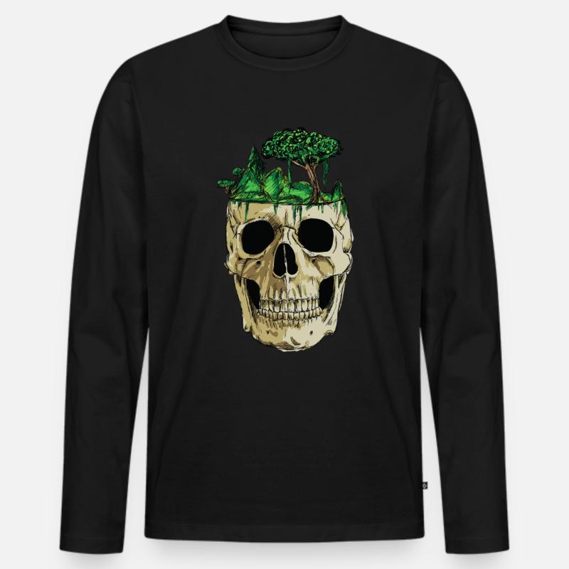 Tiefer Dschungel - Männer Premium Bio Langarmshirt - Schwarz