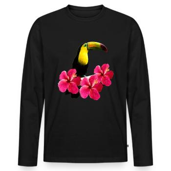 Deep jungle - Men's Premium Organic Long Sleeve Shirt - black - Front - Nico (187cm)