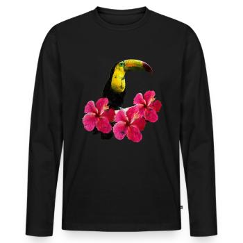 jungle profonde - T-shirt manches longues Premium bio Homme - noir - Devant - Nico (187cm)