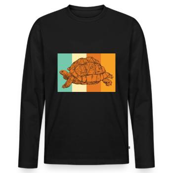 Giant Tortoise | Turtle | Turtle - Men's Premium Organic Long Sleeve Shirt - black - Front - Nico (187cm)