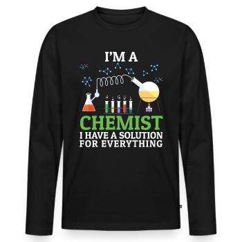 Chemist solution for everything - Men's Premium Organic Long Sleeve Shirt - black - Front - Nico (187cm)